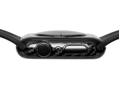 Carbon fiber Apple Watch case for Series 6, SE, 5, 4, side