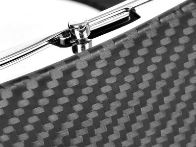 Carbon Touch Black Leather Belt with Carbon Fiber Buckle - Up Close