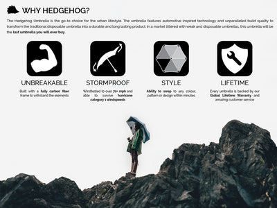 Hedgehog Carbon Fiber Forever Umbrella