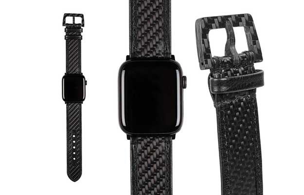 CarboBand Carbon Fiber & Leather Band for Apple Watch 42mm _ 44mm | 5 Must-Have Carbon Fiber Apple Accessories Made