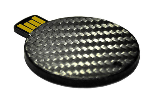 Carbon Touch Circular Sliding Carbon Fiber 4GB USB Keychain | 8 Carbon Fiber Keychains For Every Style