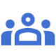 Vector of three people standing shoulder to shoulder. Represents getting funding through crowdfunding platforms.