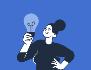 Woman with lightbulb