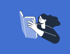 Woman reading book