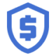 Vector of a shield with a dollar sign. Represents the SBA loan program.