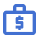 Vector of a briefcase filled with money. Represents angel investors and venture capitalists funding businesses.